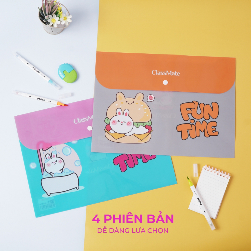 Túi cúc bấm Clear bag đựng tài liệu A4 CLASSMATE, file đựng giấy tờ ...