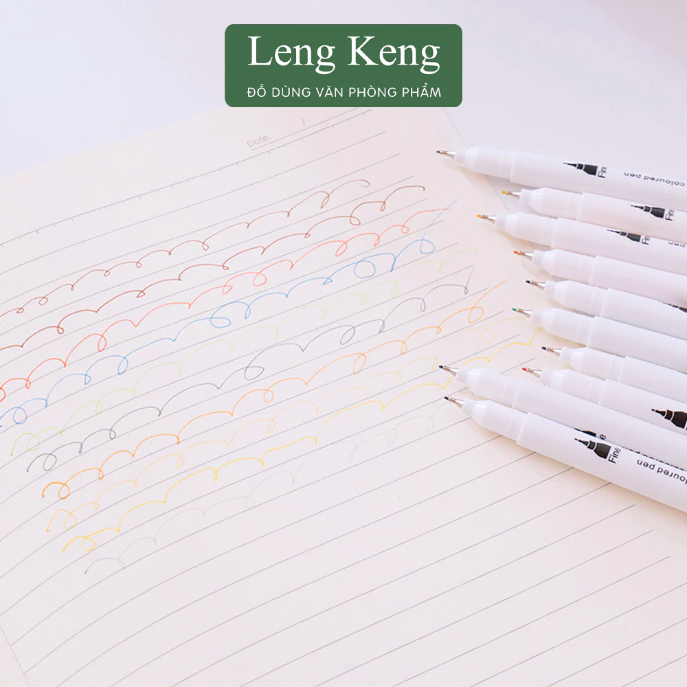 Bộ brush 12 bút 2 đầu viết calligraphy LengKeng bút dạ màu marker đa năng trang trí sổ, bullet jouna