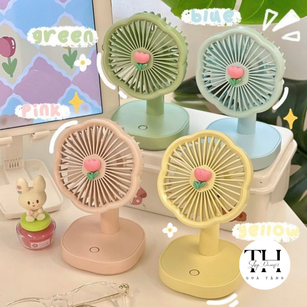 Quạt Mini Để Bàn Có Đèn Led 3 Nấc Điều Chỉnh Tốc Độ, Quạt Tích Điện Sạc ...