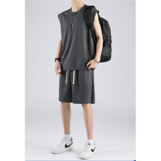 Bộ Thể Thao Ba Lỗ Hè Cổ Tròn Trơn Basic, Phong Cách Tank Top Bóng Rổ Hè Cotton Thoáng Khí Thấm Hút Mồ Hôi Tốt