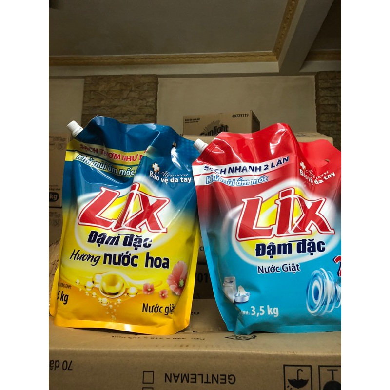 Túi nước giặt Lix đậm đặc hương hoa túi 3.2kg - 3.5kg làm sạch cực nhanh vết bẩn