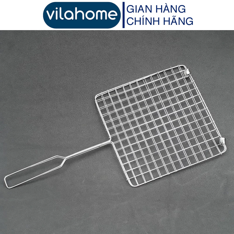 Vỉ Nướng Inox, Vỉ Nướng Thịt inox Vilahome Loại Mắt Lưới Dày Vuông 1.5 cm Không Han Gỉ Cứng Cáp