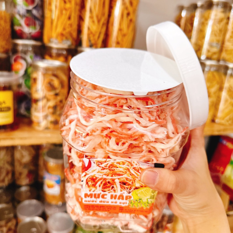 Mực Thái Xé Sợi Hấp Dừa Loại ngon đặc biệt- 1Hộp Vuông 500gr