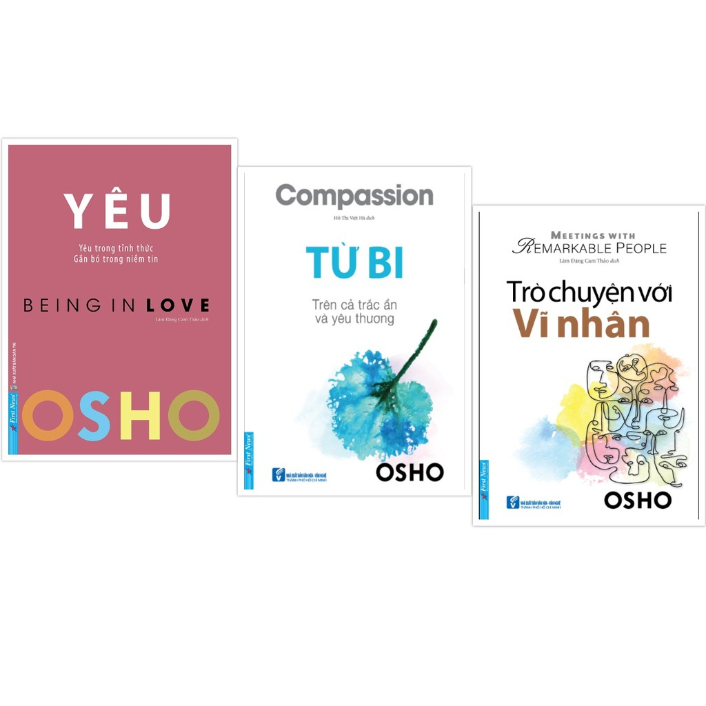 Sách - Combo OSHO Yêu + OSHO Từ bi + OSHO Trò Chuyện Với Vĩ Nhân - First News