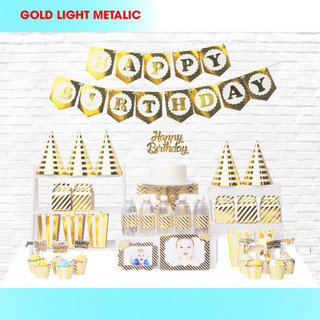 Set trang trí sinh nhật chủ đề Ánh Kim giá gốc 155k giảm còn 110k