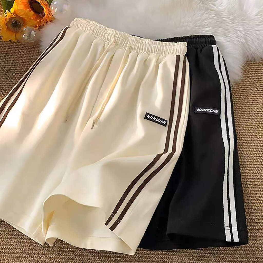Ảnh Quần Short Nam Nữ NANDCHN NAD Unisex Chất Cotton Phong Cách Ullzang - Quần Đùi 2 sọcThể Thao Mặc Thoáng Mát 3