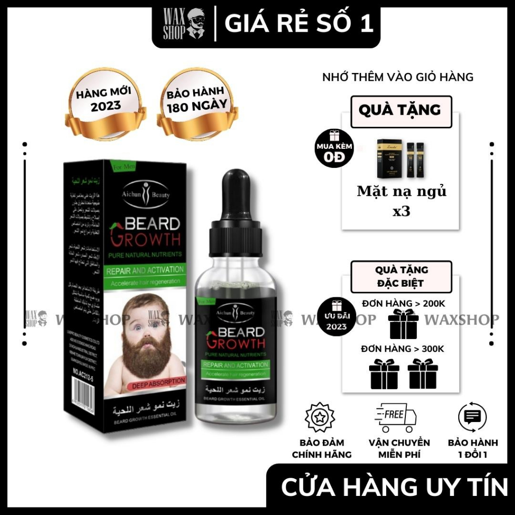 [ Mẫu Mới ]Tinh Chất Kích Thích Mọc Râu - Lông Mày Tóc Đầy Nam Tính ...