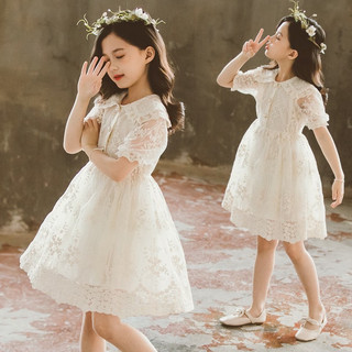 [12-30kg] Váy công chúa cho bé - Đầm tiểu thư ren trắng siêu xinh cho bé gái - Thời trang trẻ em