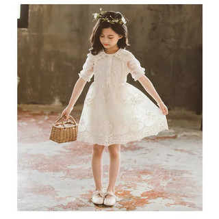 [12-30kg] Váy công chúa cho bé - Đầm tiểu thư ren trắng siêu xinh cho bé gái - Thời trang trẻ em