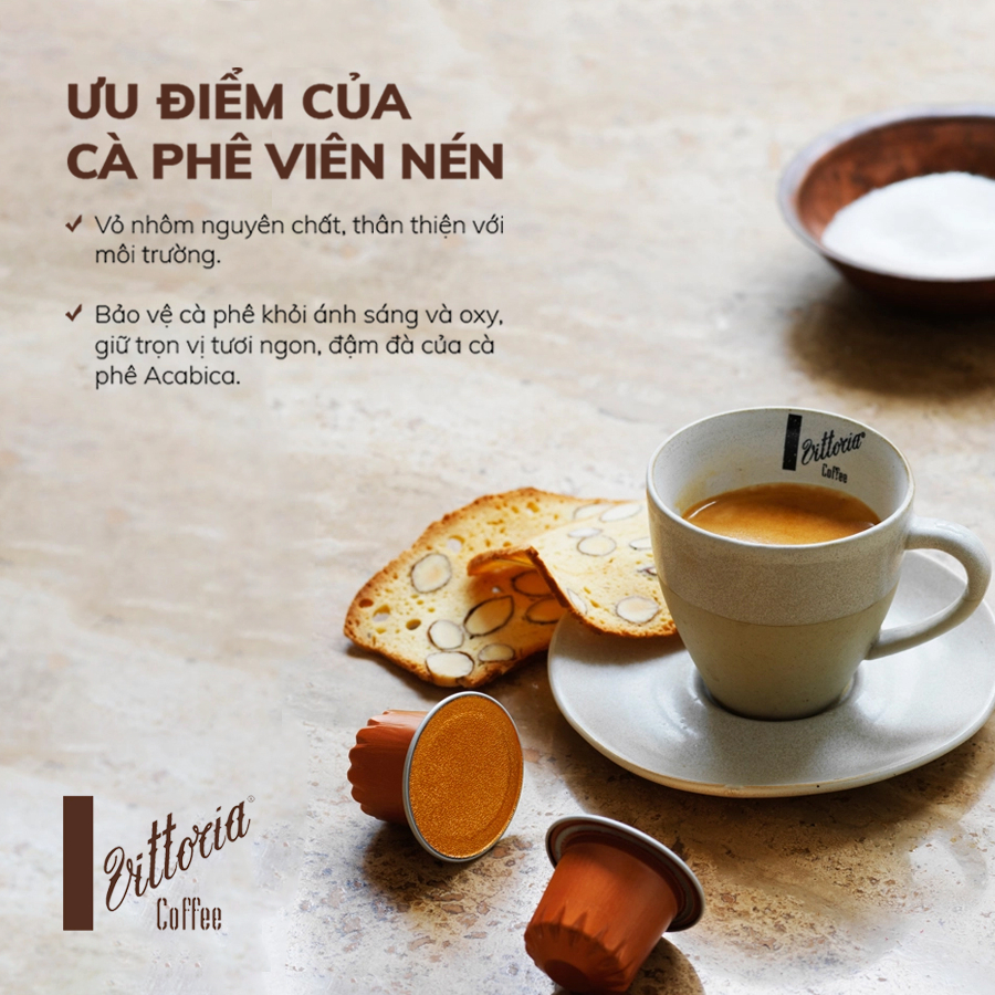 Viên nén cà phê Nespresso Victoria capsules nhập khẩu Úc - 100% Arabica hộp 10 viên 52gr