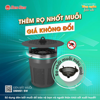 Đèn Bắt Muỗi Rạng Đông Điện Quang Thông Minh Diệt Côn Trùng  Hiệu Quả Có Thể Làm Đèn Ngủ LED UV 365nm DBM01 5W