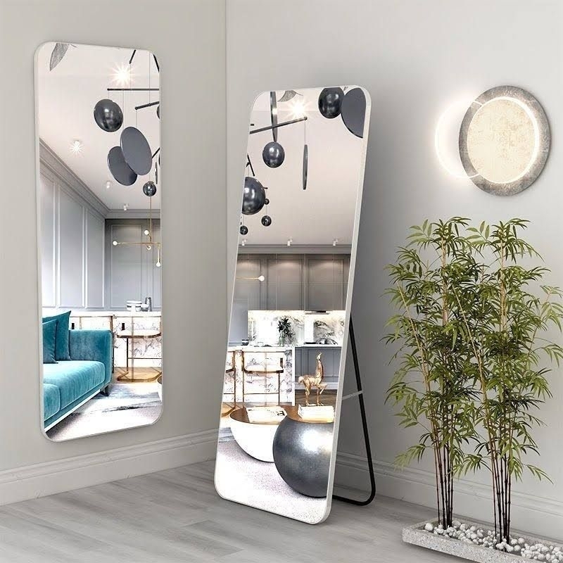 Gương soi toàn thân di động chống vỡ 3 màu khung trắng, đen, vàng 147x37cm