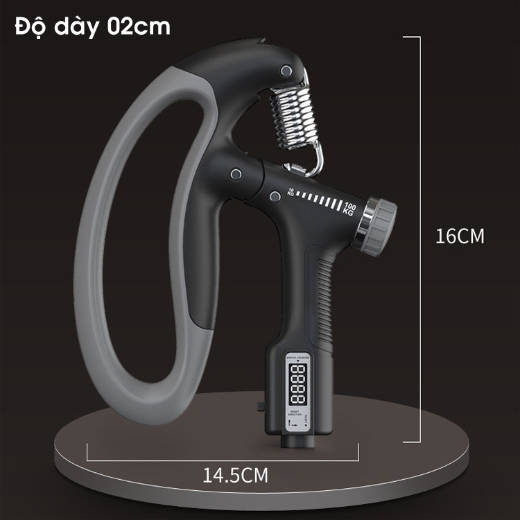 Ảnh Kìm Bóp Tay Điều Chỉnh Lực Từ 10-100kg Tích Hợp Đồng Hồ Đếm Số Điện Tử Đại Nam Sport 4