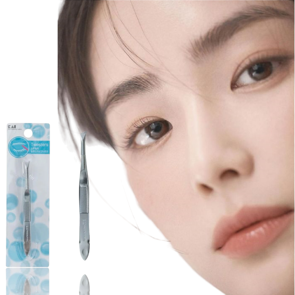 Nhíp Nhổ Lông Mày Bằng Thép Kai Tweezers 78132 - HL0401 (Màu Xanh)