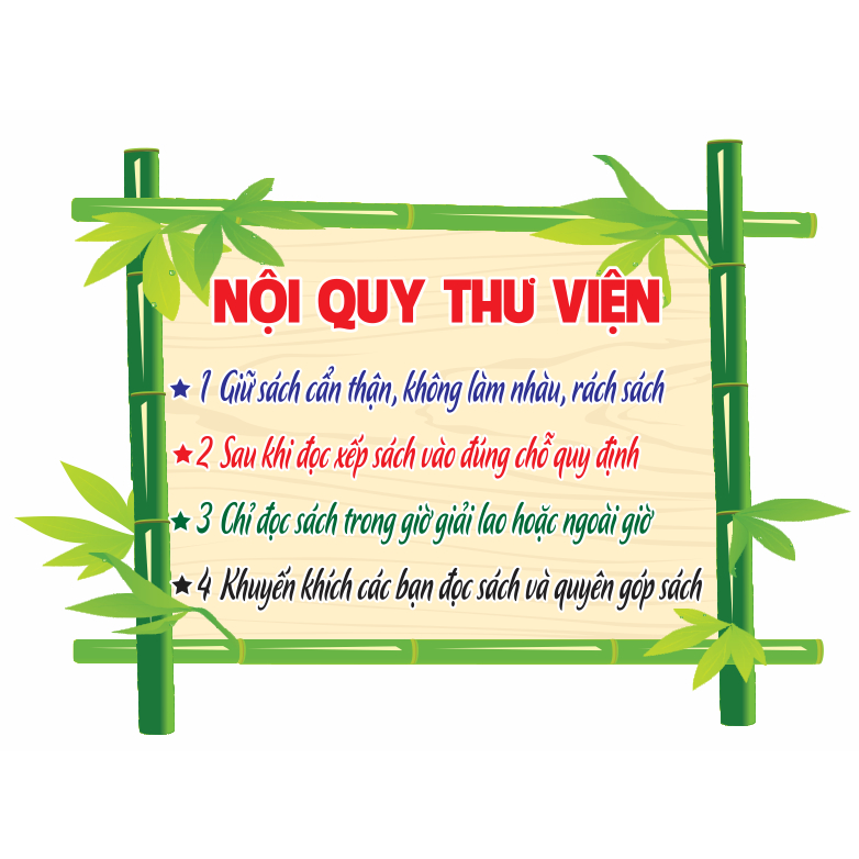 Nội quy thư viện in bạt chống nước siêu bền