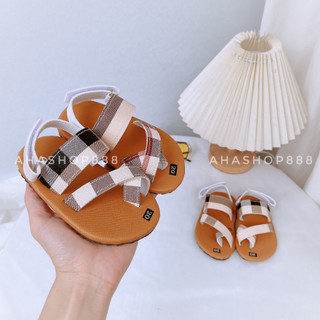 Sz 20-26 Dép Quai Hậu Xỏ Ngón Kẻ Sọc Phong Cách Năng Động Mùa Hè Cho Bé Trai Bé Gái 1-4 Tuổi K088