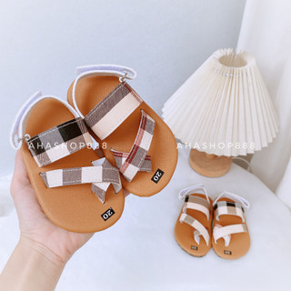 Sz 20-26 Dép Quai Hậu Xỏ Ngón Kẻ Sọc Phong Cách Năng Động Mùa Hè Cho Bé Trai Bé Gái 1-4 Tuổi K088