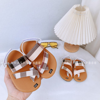 Sz 20-26 Dép Quai Hậu Xỏ Ngón Kẻ Sọc Phong Cách Năng Động Mùa Hè Cho Bé Trai Bé Gái 1-4 Tuổi K088