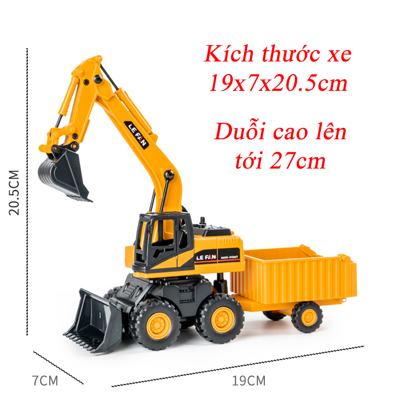 Ảnh Đồ chơi mô hình xe xúc ủi KAVY chạy đà kèm thùng chứa vật liệu 3 trong 1 chất liệu nhựa ABS an toàn 1