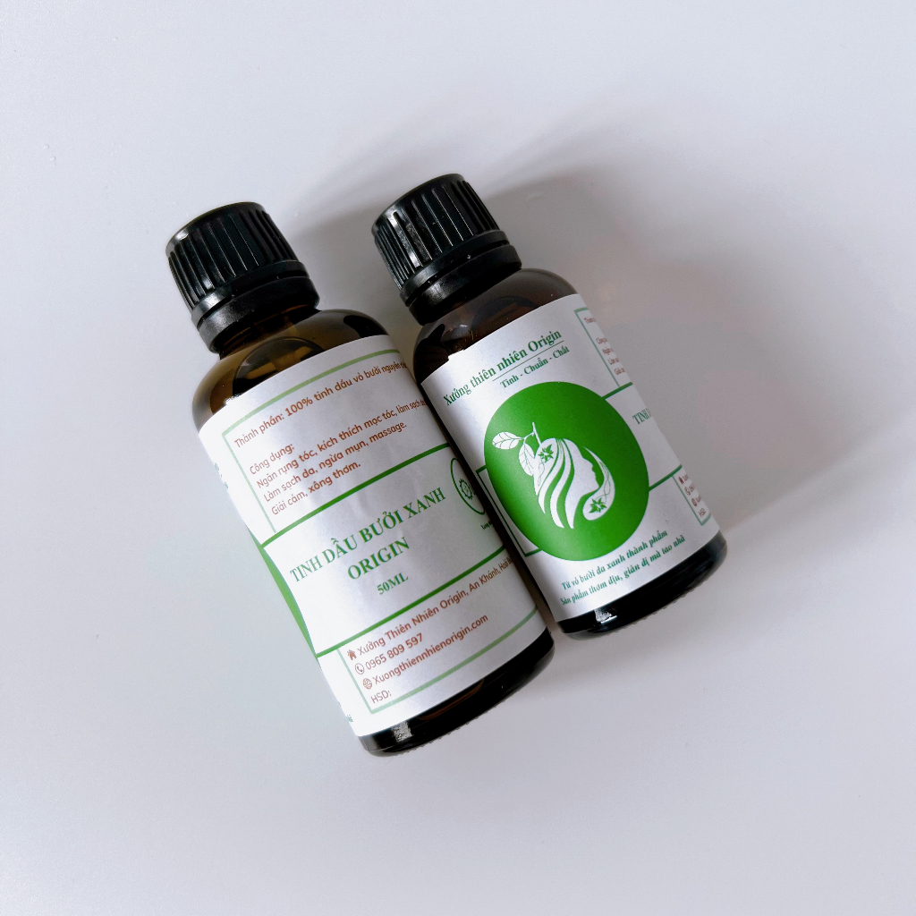 Tinh dầu dưỡng tóc bưởi xanh Origin nguyên chất 100% ngăn rụng, kích thích mọc tóc tự nhiên [ Kiểm nghiệm GC-MS]-50ml