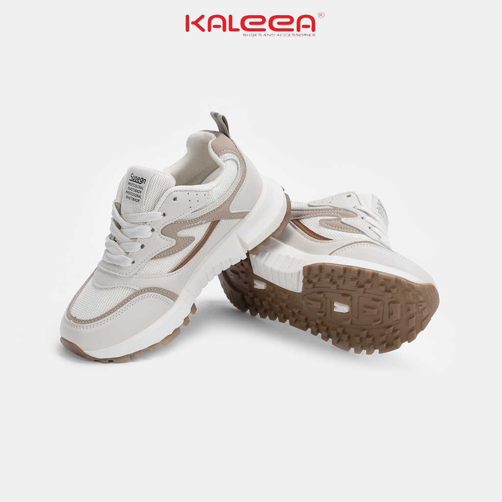 Ảnh Kaleea - Giày Thể Thao Nữ Đi Bộ Tập Gym Chất Liệu Lưới Dệt Kim Sneaker Đế Cao 3p - T79 (LẤY TĂNG SIZE) 2