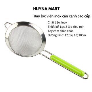 Ray lọc-lọc cháo - lọc nước cốt dừa inox cán nhựa xanh