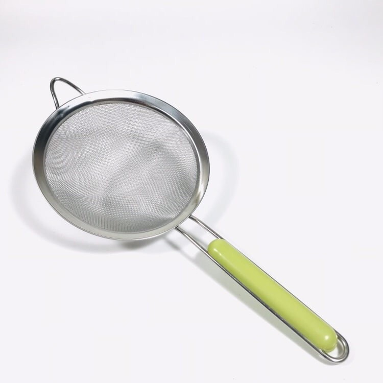 Ray lọc-lọc cháo - lọc nước cốt dừa inox cán nhựa xanh