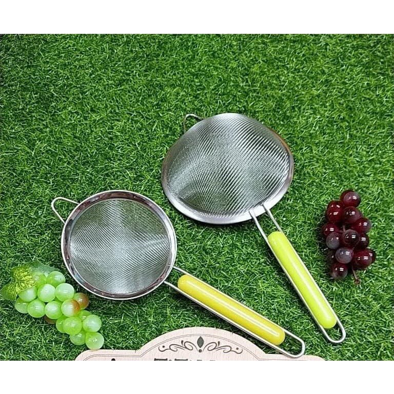 Ray lọc-lọc cháo - lọc nước cốt dừa inox cán nhựa xanh