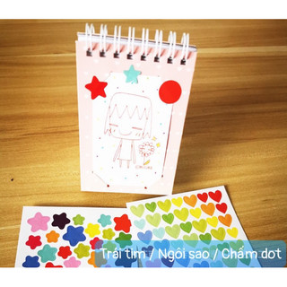 Tấm hình dán hình ngôi sao, hình trái tim nhiều màu xinh xắn 💕🌟