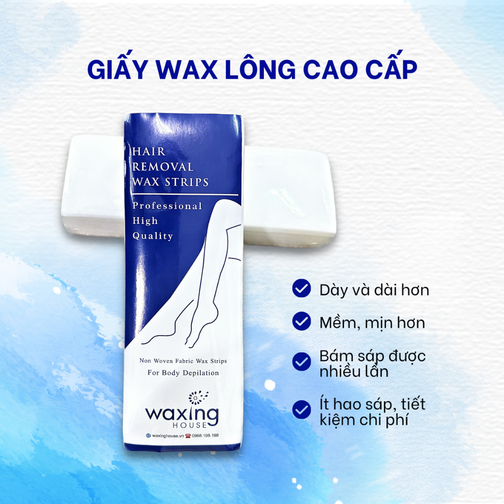 Giấy wax lông WAXING HOUSE cao cấp loại dày chuyên dùng cho sáp hũ, sáp