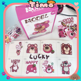 Sticker Gấu Dâu Lotso Chống Nước Hình Dán Cute Dán Mũ Bảo Hiểm Timo ST76