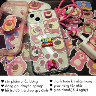Sticker Gấu Dâu Lotso Chống Nước Hình Dán Cute Dán Mũ Bảo Hiểm Timo ST76