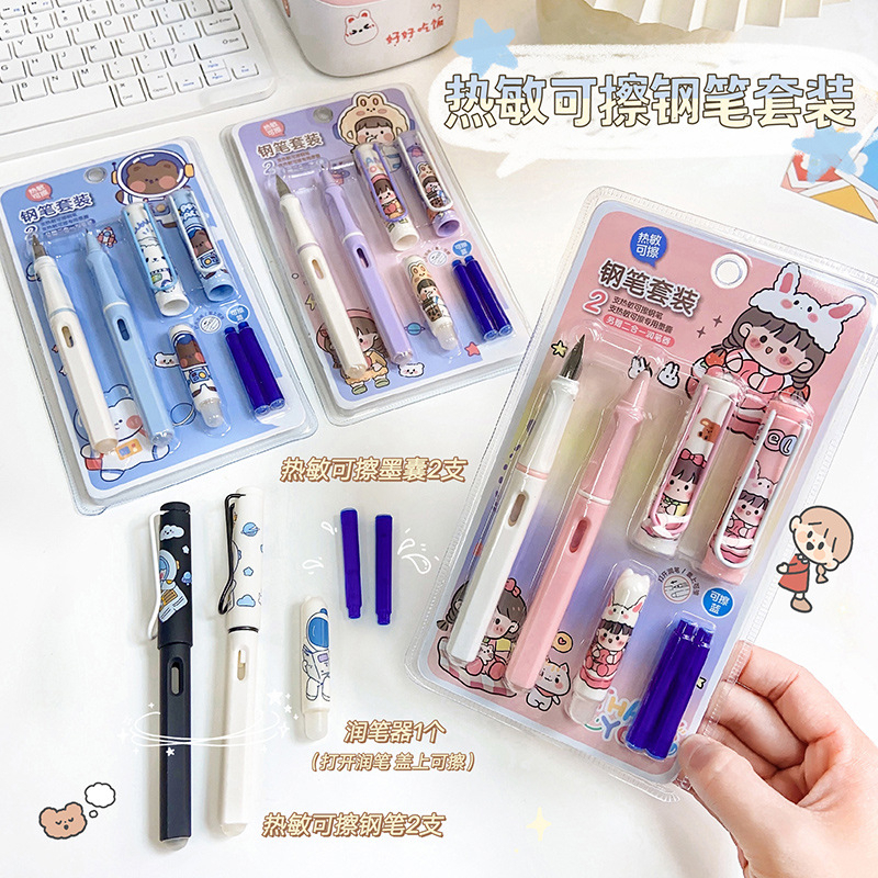 Set 2 Bút Tặng Kèm Ống Mực Thay Thế Mực Xanh Xóa Được (Tuyển   )
