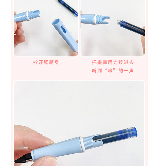 Set 2 Bút Tặng Kèm Ống Mực Thay Thế Mực Xanh Xóa Được (Tuyển   )