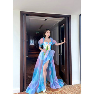 [ẢNH THẬT] Váy công chúa bèo xẻ mix màu pastel xinh😍 TKCC