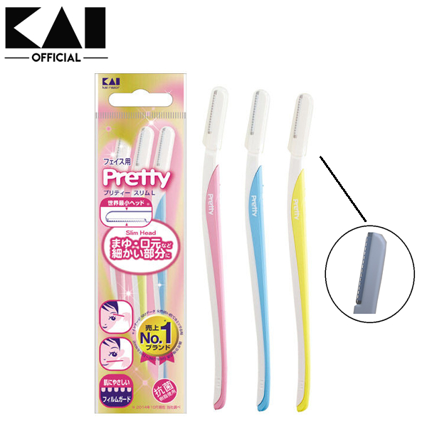 Dao Cạo Lông Mày Kai Pretty 00188- GA06X6 (Set 3 cây)