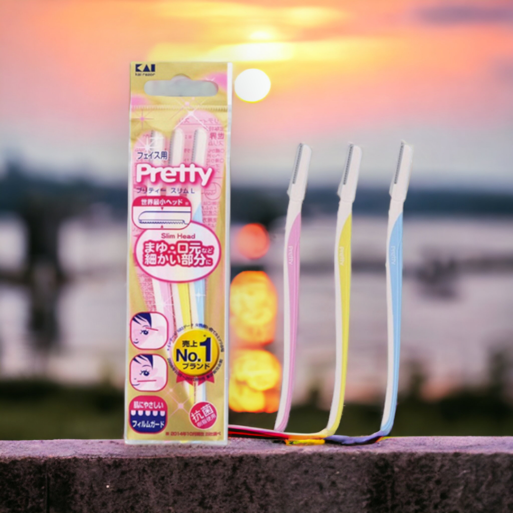 Dao Cạo Lông Mày Kai Pretty 00188- GA06X6 (Set 3 cây)