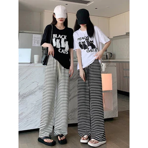 Quần kẻ ống suông cá tính chất lụa băng siêu mát