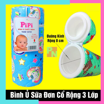 Bình ủ sữa cho bé ủ bình sữa 300ml Pipi ủ bình sữa giữ ấm sữa trong nhiều giờ tiện mang đi du lịch hay về quê
