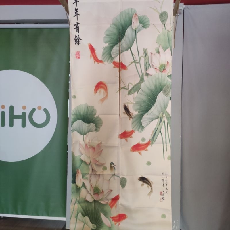 Màn rèm noren 2 mảnh phong cách Nhật/Trung Hoa/Tự nhiên (chưa kèm thanh)