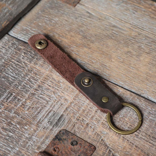 Móc chìa khoá da thật, móc dây da treo chìa khoá, móc khoá xe da bò  Handmade cúc bấm ngẫu nhiên
