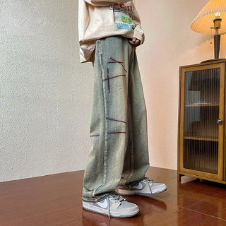 Quần Jeans Baggy Nam Nữ  (hình thêu nổi) Form Rộng Dáng Suông,Chất Bò Màu Đen Xanh,Thời Trang Unisex Phong Cách Hàn Quốc