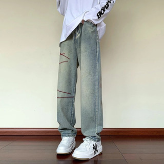 Quần Jeans Baggy Nam Nữ  (hình thêu nổi) Form Rộng Dáng Suông,Chất Bò Màu Đen Xanh,Thời Trang Unisex Phong Cách Hàn Quốc