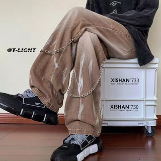Quần Jeans Baggy Nam Nữ  Màu Loang Phối Phụ Kiện Form Rộng Dáng Suông,Chất Bò Thời Trang Unisex Phong Cách Hàn Quốc