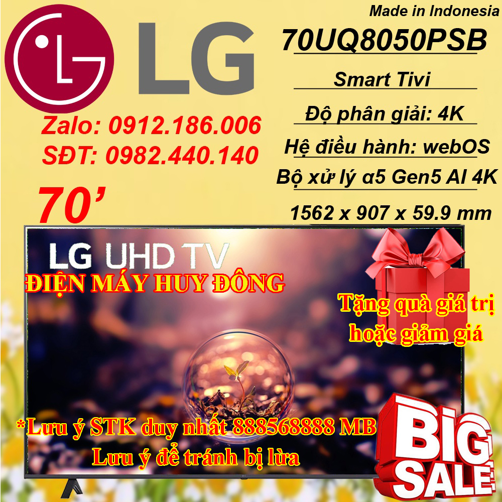 Smart Tivi Lg Uhd 4k 70 Inch 70uq8050psb Shopee Việt Nam