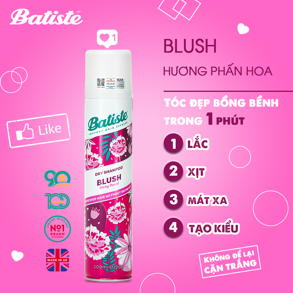 Ảnh Combo 3 Dầu Gội Khô Batiste Blush 200ml Bồng Bềnh Mềm Mượt Tức Khắc 3