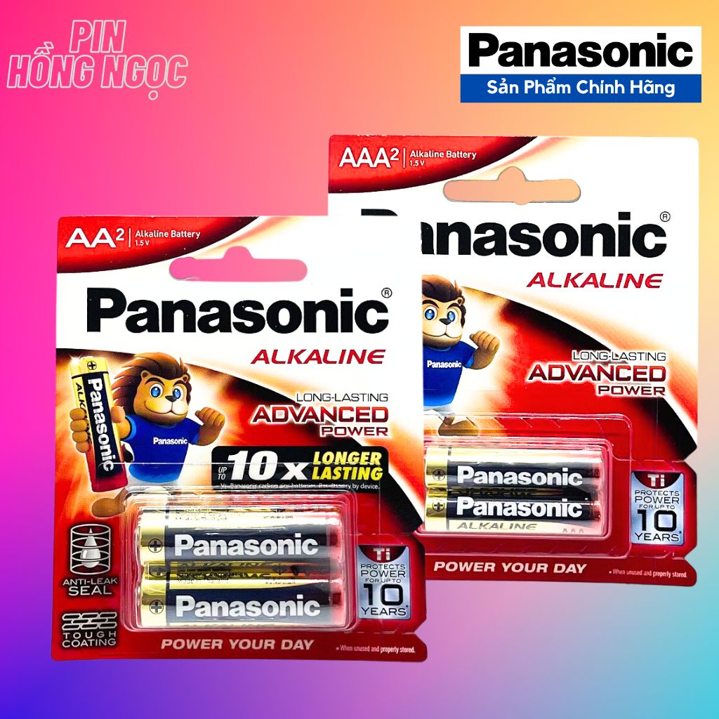 Vỉ 2 viên pin AA , AAA Panasonic Alkaline 1,5V made in Thailand chính ...