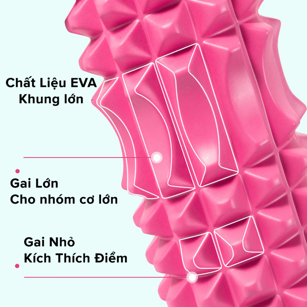 Đánh Giá Con Lăn Yoga Massage Foam Roller Amalife Gai Nhọn 33cm - Giãn Cơ Hiệu Quả