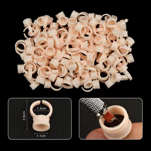 Nhẫn Silicon đựng mực xăm, keo nối mi