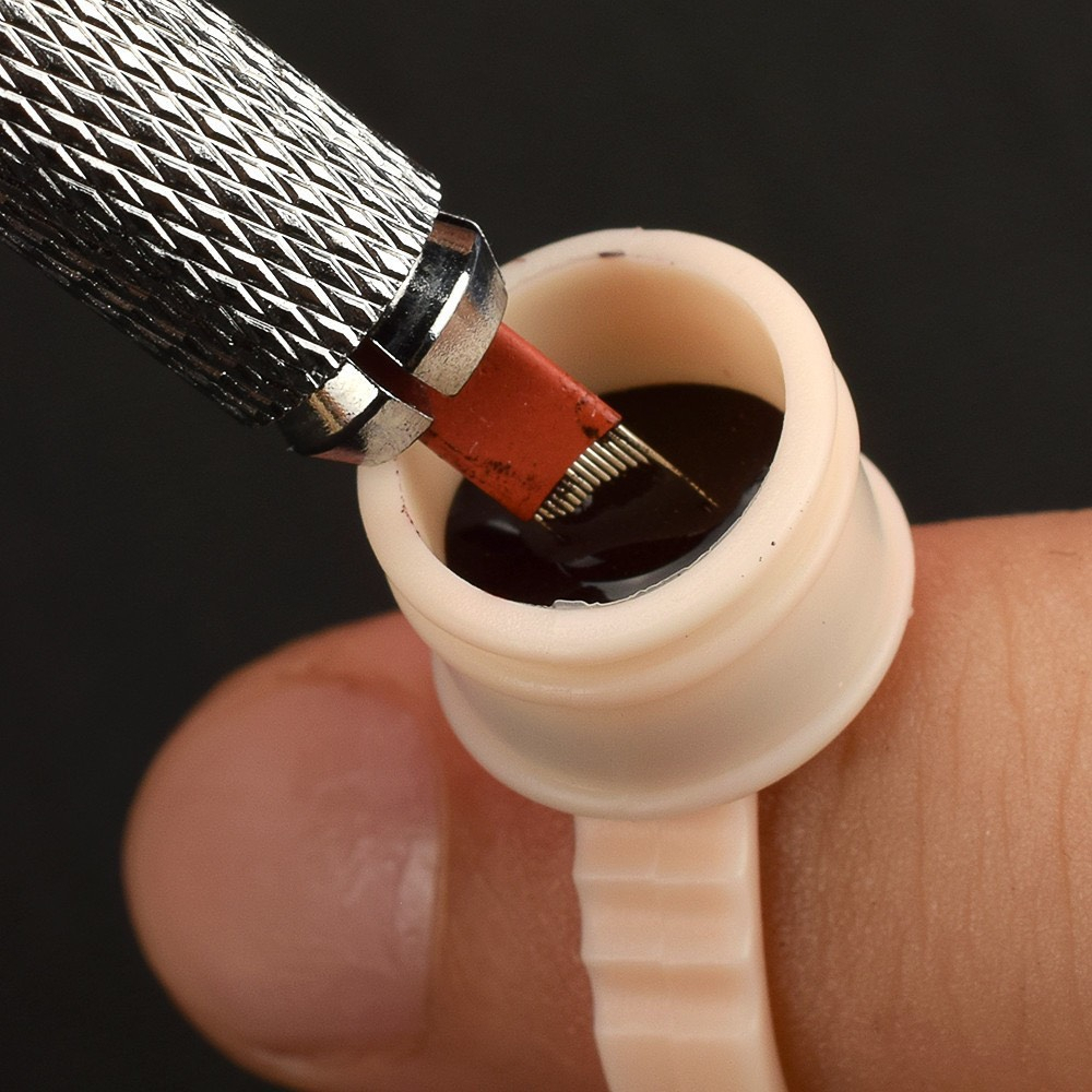 Nhẫn Silicon đựng mực xăm, keo nối mi